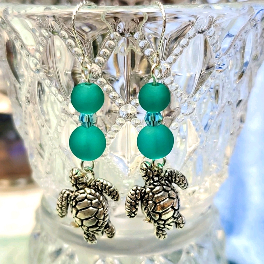 Twisted Sterling Silver Turtle Earrings!